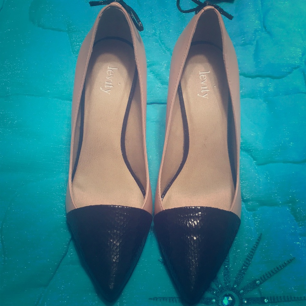Tan and Black Heels